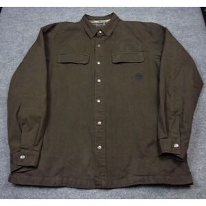 Harley Davidson Shirt Men XLT Green Long Sleeve Military Field Jacket Lined